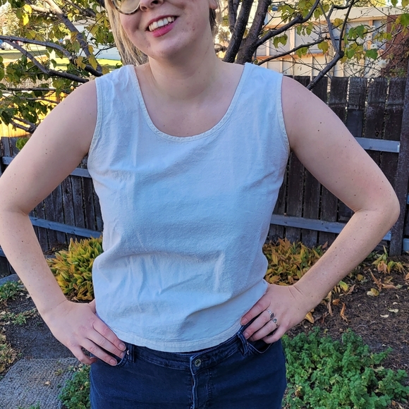 Vintage cream cotton tank top - Picture 3 of 9